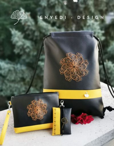 Sárga mandala mintás gymbag szett