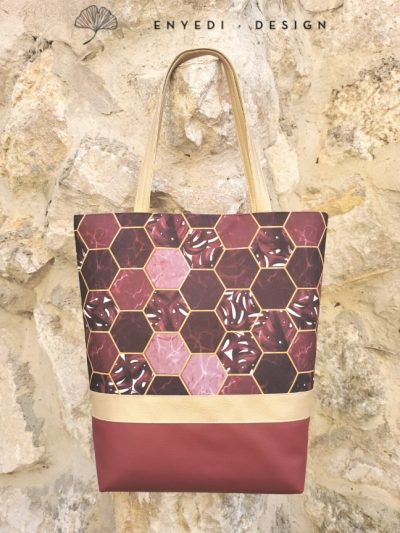 Burgundi vörös shopper
